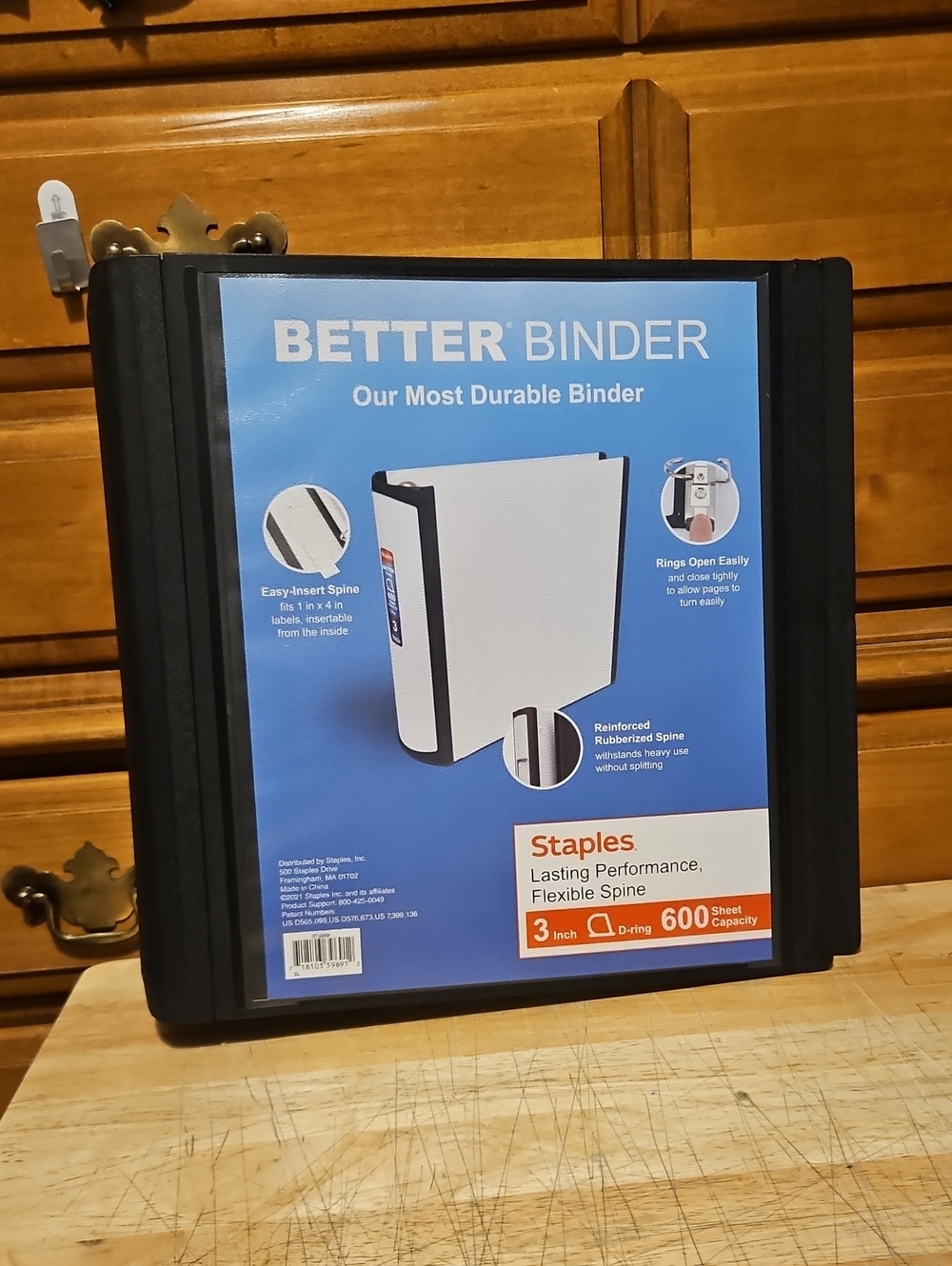 Staple Better Binder Black with Blue Insert Cover